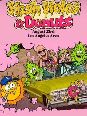 Close-up of a perfectly rolled hash hole being consumed at the Hash Holes & Donuts Los Angeles event, August 2025."